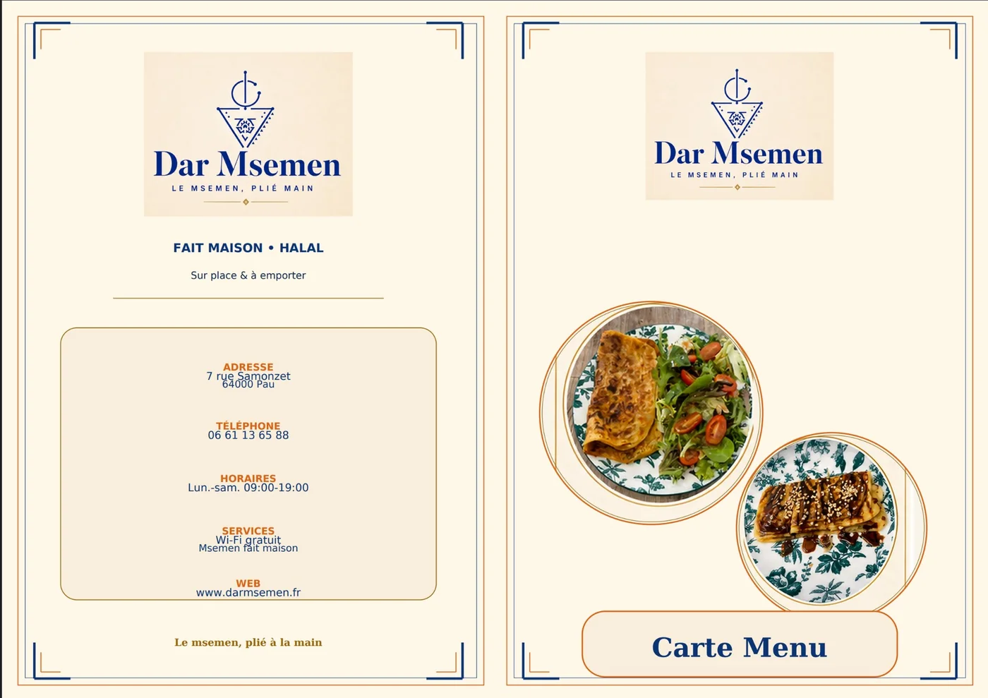 Dar Msemen menu couverture